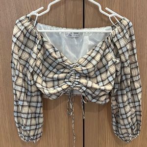 Zara plaid crop top